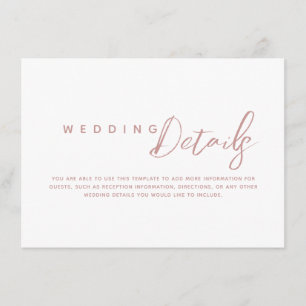Minimalist Wedding Details Enclosure Card