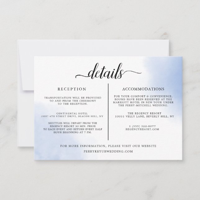 Minimalist Wedding Details Information Template (Front)