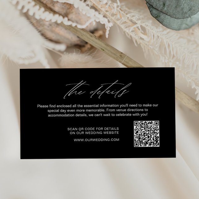 Minimalist Wedding Details QR Code  Enclosure Card (Creator Uploaded)