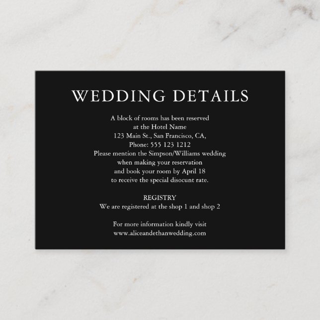 Minimalist Wedding Details with Photo Enclosure Ca (Front)