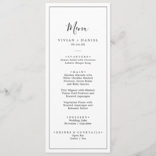 Minimalist Wedding Dinner Menu