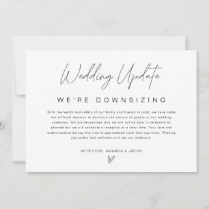 Minimalist Wedding Downsize Announcement Card
