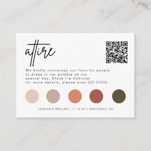 Minimalist Wedding Dress Code Guest Attire QR Code Enclosure Card