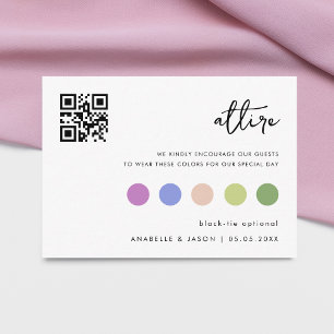 Minimalist Wedding Dress Code Guest Attire QR Code Enclosure Card