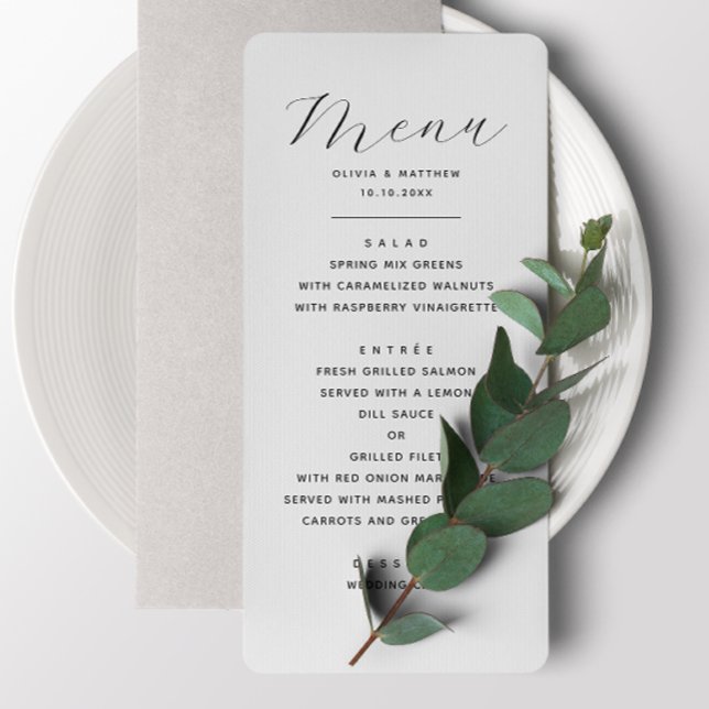 Minimalist Wedding | Elegant Chic Reception Dinner Menu (Creator Uploaded)