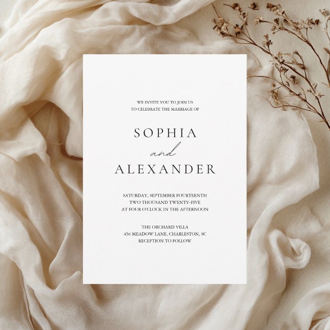 Minimalist Wedding  Elegant Modern  Invitation (Creator Uploaded)