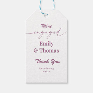 Minimalist wedding engagement gift tags