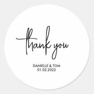 Minimalist Wedding Favour Classic Round Sticker