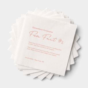 Minimalist wedding fun fact Custom Rose gold Foil Napkins