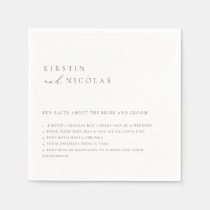 Minimalist Wedding Fun Facts Napkin