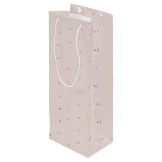 Minimalist Wedding Gift Bag | Warm Blush (Back Angled)