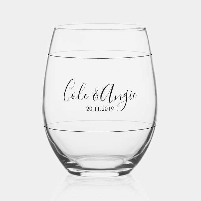 Minimalist Wedding Glasses with Lines (Front)