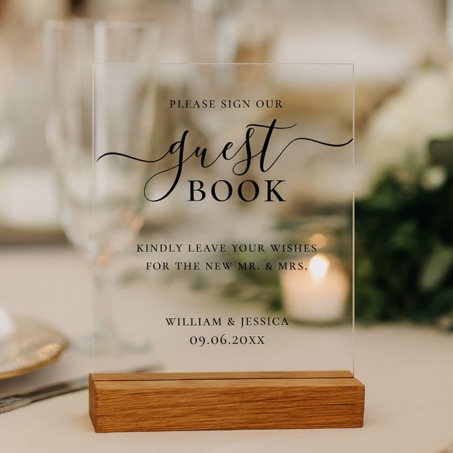 Minimalist Wedding Guest Book Acrylic Sign (Creator Uploaded)