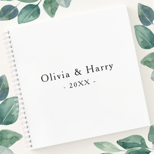 Minimalist Wedding Guest Book Black White