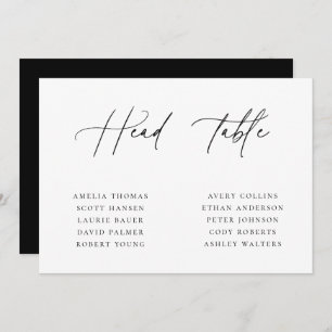 Minimalist Wedding Head Table Seating Card