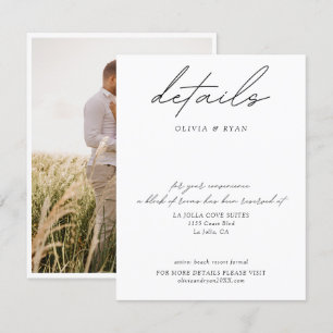 Minimalist Wedding Hotel Room Block Details Enclosure Card