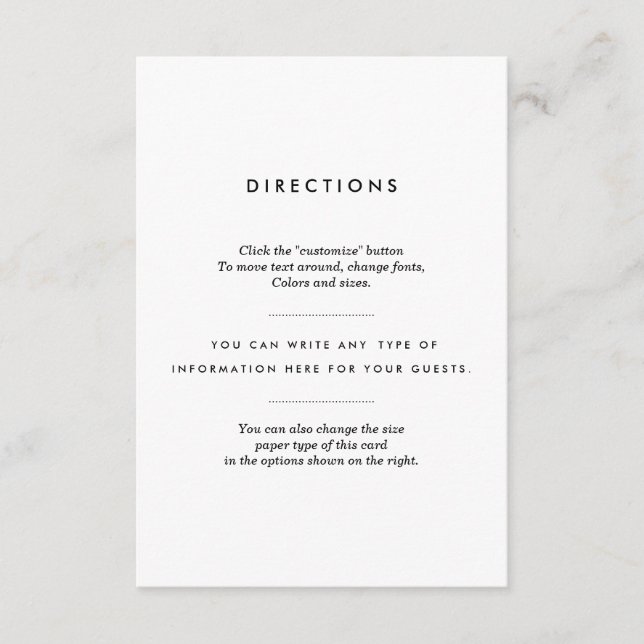 Minimalist Wedding Insert (Front)