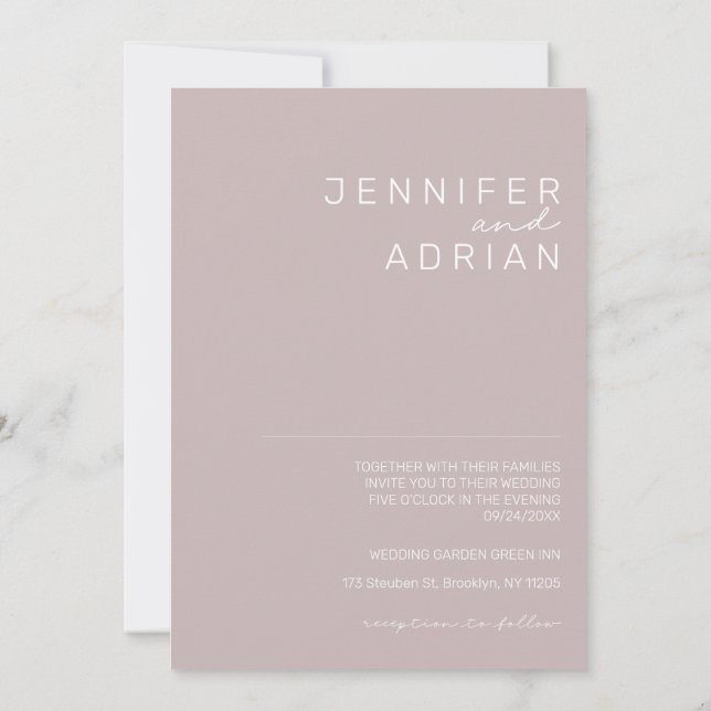 Minimalist Wedding Invitation (Back)