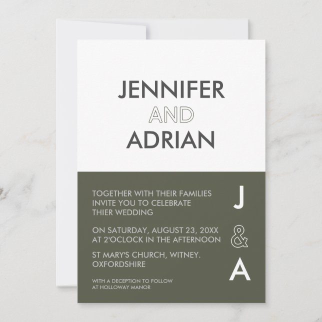 Minimalist Wedding Invitation (Back)