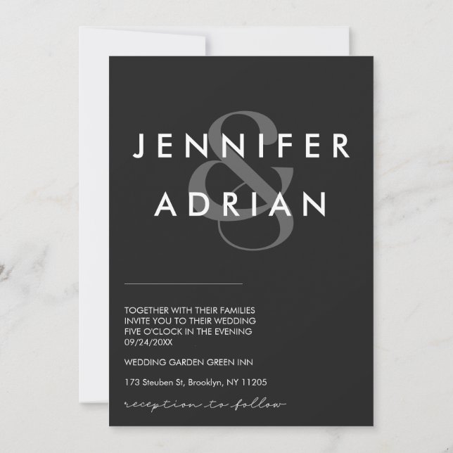 Minimalist Wedding Invitation (Back)