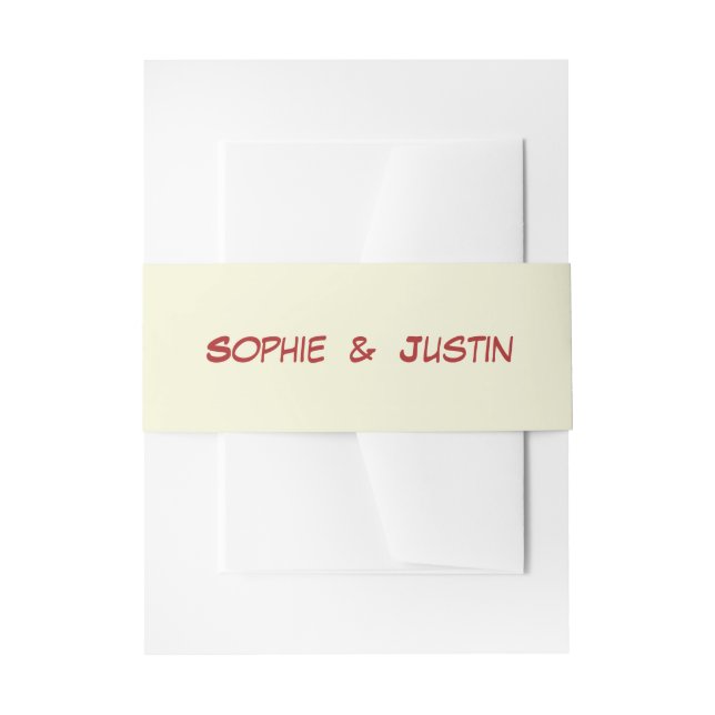 Minimalist Wedding Invitation Belly Band (Front Example)