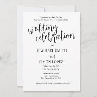 Minimalist Wedding Invitation - Black and White
