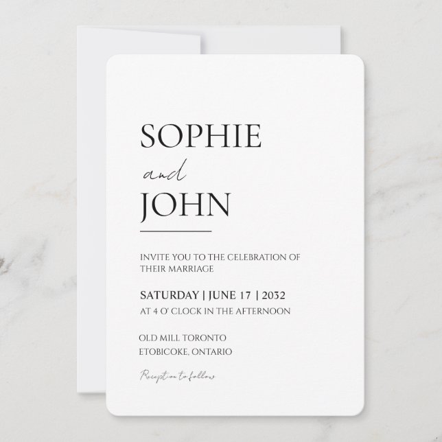 Minimalist Wedding Invitation Bundle Qr Code, Mini (Front)