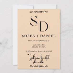 Minimalist Wedding Invitation Editable Modern 5"