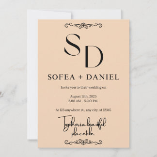 Minimalist Wedding Invitation | Editable Modern 5"