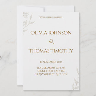 Minimalist Wedding Invitation, Elegant Modern Card