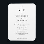 Minimalist Wedding Invitation Magnet<br><div class="desc">Elegant simple design with monograms. Perfect as a magnet!</div>