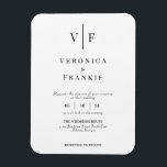 Minimalist Wedding Invitation Magnet<br><div class="desc">Elegant simple design with monograms. Perfect as a magnet!</div>