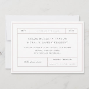 Minimalist Wedding Invitation Marriage Invite K108