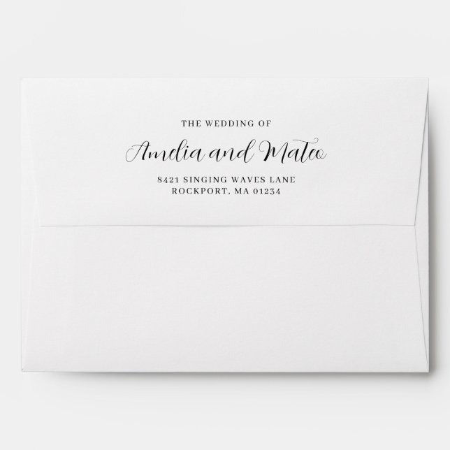 Minimalist Wedding Invitation Return Address Envelope (Back (Top Flap))