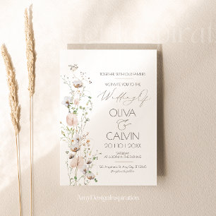 Minimalist Wedding Invitation Template Wildflower