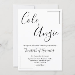 Minimalist Wedding Invitation with Crossed Borders