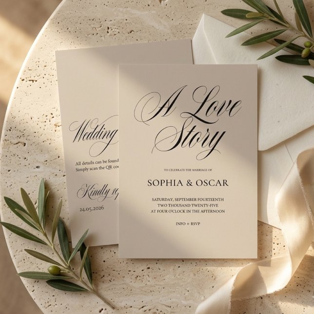 Minimalist Wedding Invitation with QR Code  (Creator Uploaded)