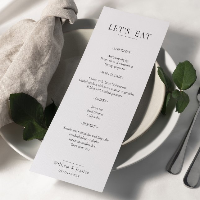 Minimalist Wedding Menu (Creator Uploaded)