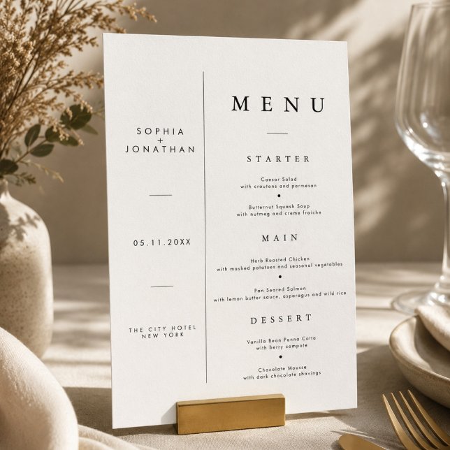 Minimalist Wedding Menu Card Clean Elegant Layout (Creator Uploaded)