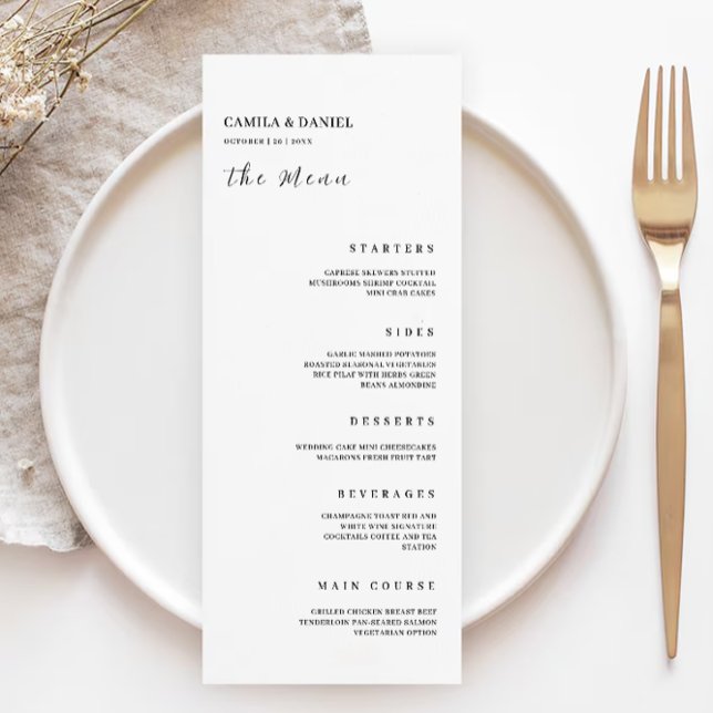 Minimalist Wedding Menu Cards Template (Minimalist Wedding Menu Cards Template)
