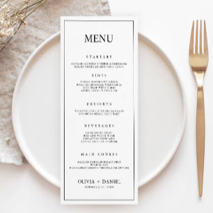 Minimalist Wedding Menu Cards Template