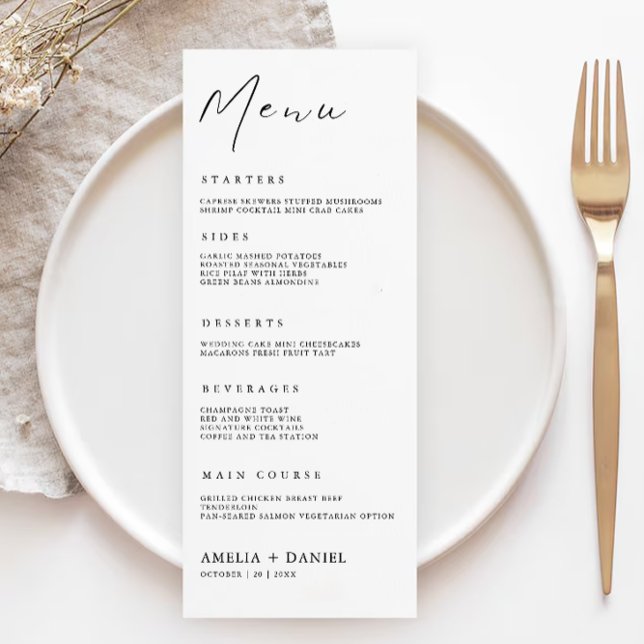 Minimalist Wedding Menu Cards Template (Minimalist Wedding Menu Cards Template)