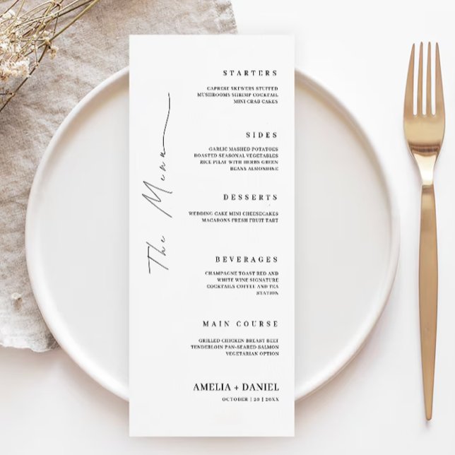 Minimalist Wedding Menu Cards Template (Minimalist Wedding Menu Cards Template)
