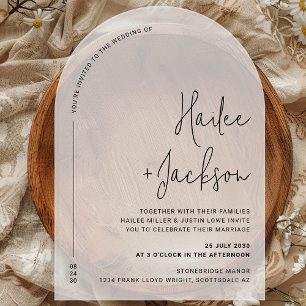 Minimalist Wedding Modern Simple Luxury Design Acrylic Invitations