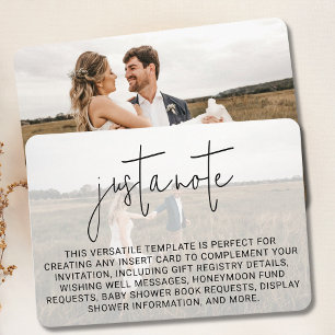 Minimalist Wedding Modern Stylish Photo Overlay Enclosure Card