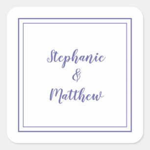 Minimalist Wedding Modern Thank You Periwinkle Square Sticker