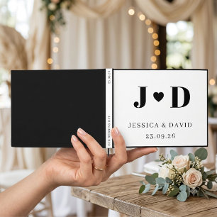 Minimalist Wedding Monogram Keepsake Album Guest Book