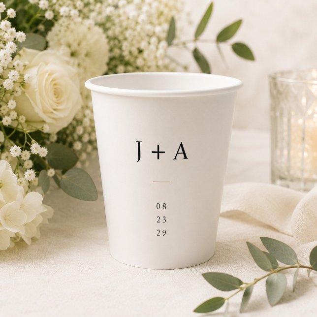 Minimalist Wedding Monogram Paper Cup (Creator Uploaded)