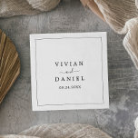 Minimalist Wedding Napkin<br><div class="desc">These minimalist wedding paper napkins are perfect for a simple wedding reception. The modern romantic design features classic black and white typography paired with a rustic yet elegant calligraphy with vintage hand lettered style. Customizable in any color. Keep the design simple and elegant, as is, or personalize it by adding...</div>