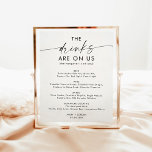 Minimalist Wedding Open Bar Sign | Funny Bar Sign<br><div class="desc">This beautiful Open Bar Sign features a beautifully modern minimalist elegance to display at your wedding or special event. Easily edit most wording to match your style. Text and background colours are fully editable —> click the "Edit Using Design Tool" button to edit!</div>